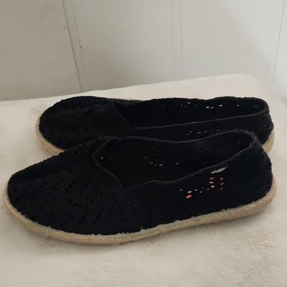Rocket Dog black crochet mesh espadrilles/flats/sandals size 8 - Picture 6 of 8
